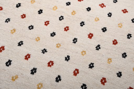 Close-up detail of New Morocco rug from Pakistan showing Wool weave