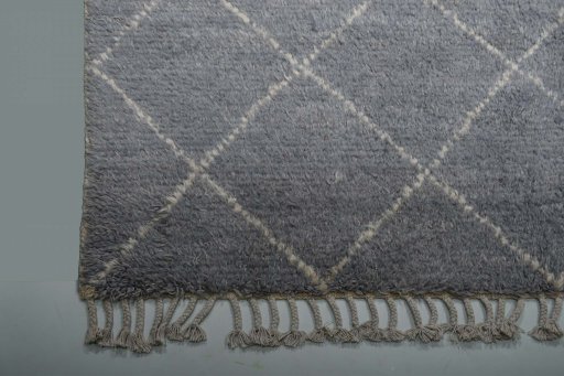 Full view of New Morocco rug from Pakistan, 297 × 204 cm in Gray tones