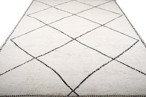Surface texture of New Morocco rug with natural Wool and intricate pattern