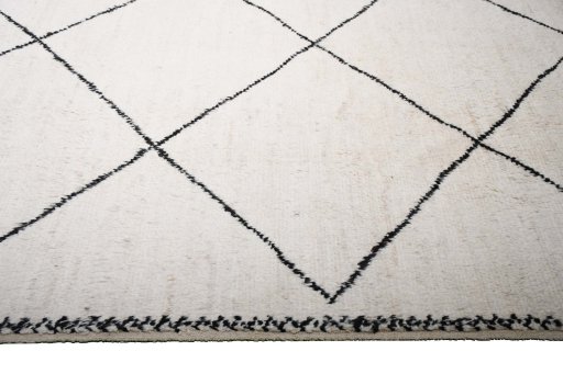 Close-up detail of New Morocco rug from Pakistan showing Wool weave