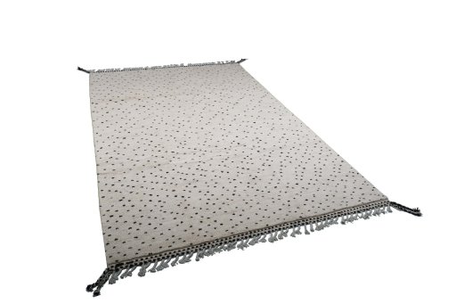 Corner detail of New Morocco rug showing border pattern and Wool pile