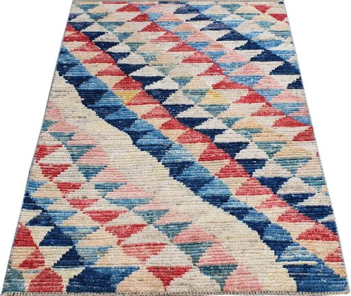 Surface texture of New Morocco rug with natural Wool and intricate pattern