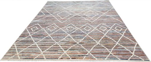 Close-up detail of New Morocco rug from Pakistan showing Wool weave