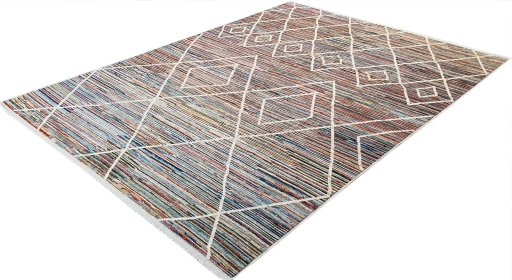 Surface texture of New Morocco rug with natural Wool and intricate pattern