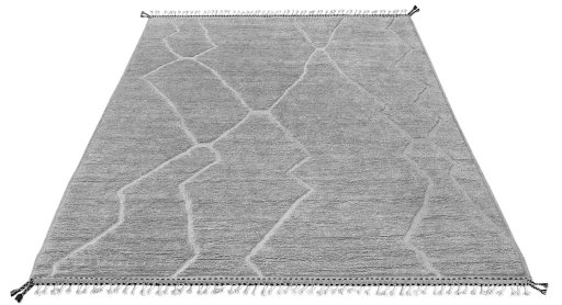 Corner detail of New Morocco rug showing border pattern and Wool pile