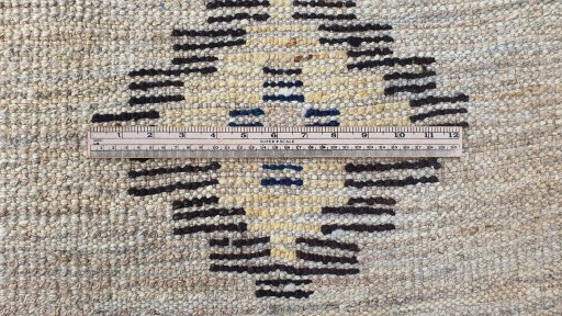 Full view of New Morocco rug from Pakistan, 365 × 290 cm in Gray tones