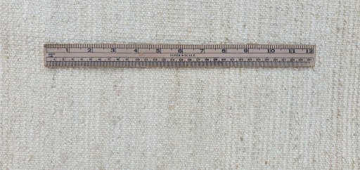 Full view of New Morocco rug from Pakistan, 299 × 256 cm in Beige tones