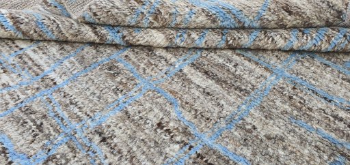 Close-up detail of New Morocco rug from Pakistan showing Wool weave