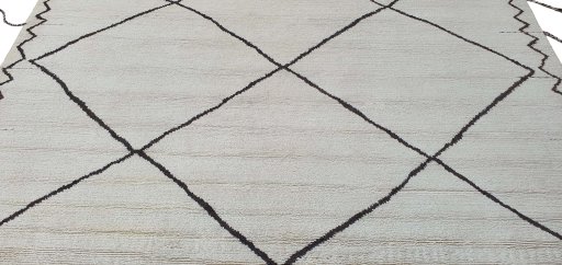 Surface texture of New Morocco rug with natural Wool and intricate pattern