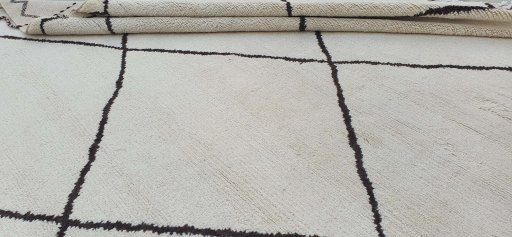 Close-up detail of New Morocco rug from Pakistan showing Wool weave