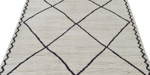 Surface texture of New Morocco rug with natural Wool and intricate pattern