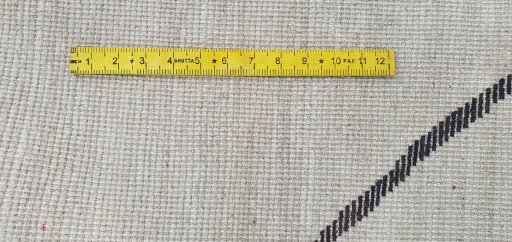 Full view of New Morocco rug from Pakistan, 239 × 165 cm in Beige tones