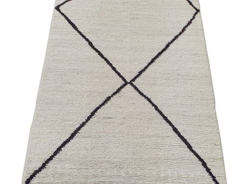Surface texture of New Morocco rug with natural Wool and intricate pattern