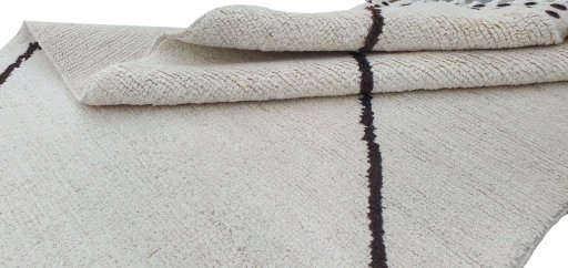 Close-up detail of New Morocco rug from Pakistan showing Wool weave