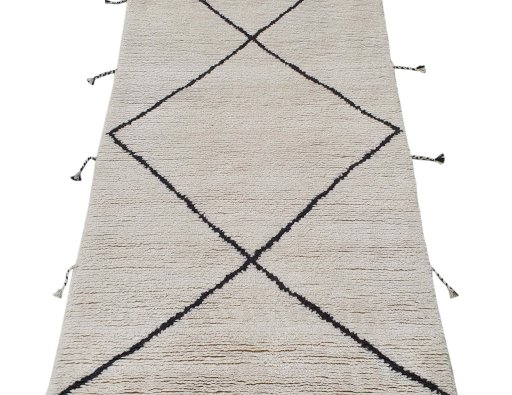 Surface texture of New Morocco rug with natural Wool and intricate pattern