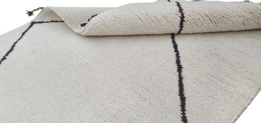 Close-up detail of New Morocco rug from Pakistan showing Wool weave