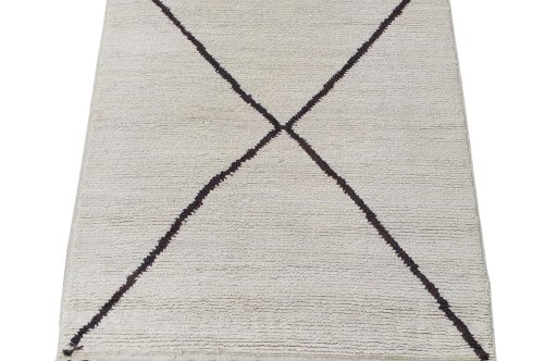 Surface texture of New Morocco rug with natural Wool and intricate pattern