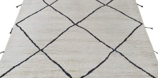 Surface texture of New Morocco rug with natural Wool and intricate pattern