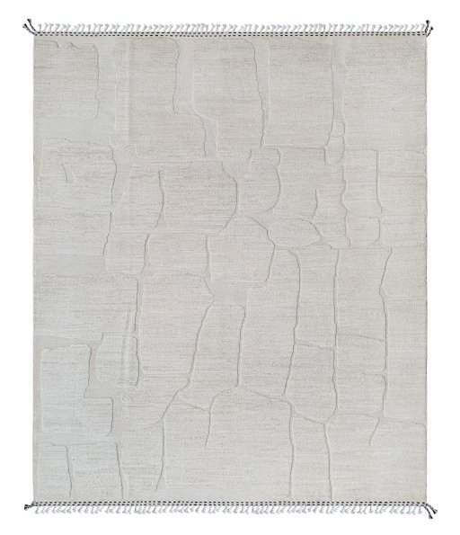 Full view of New Morocco rug from Pakistan, 312 × 256 cm in Beige tones