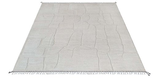 Corner detail of New Morocco rug showing border pattern and Wool pile