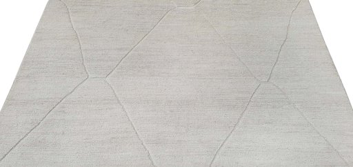 Backside of handmade New Morocco rug showing knot structure and weave density