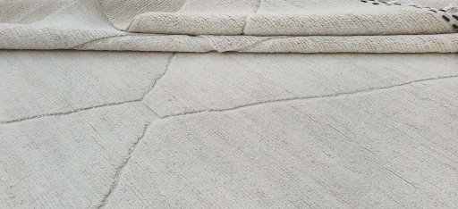 Close-up detail of New Morocco rug from Pakistan showing Wool weave