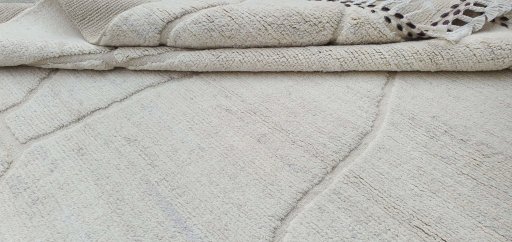 Close-up detail of New Morocco rug from Pakistan showing Wool weave