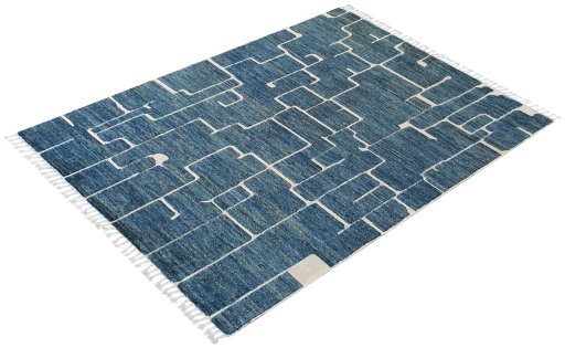 Close-up detail of New Morocco rug from Pakistan showing Wool weave