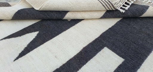 Close-up detail of New Morocco rug from Pakistan showing Wool weave