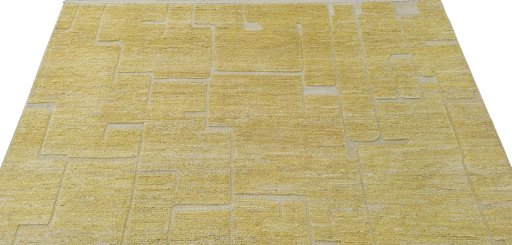 Backside of handmade New Morocco rug showing knot structure and weave density