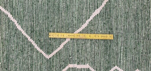 Full view of New Morocco rug from Pakistan, 306 × 252 cm in Green tones