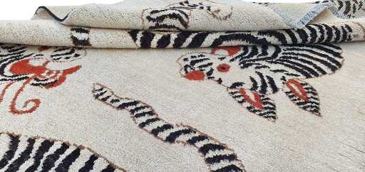 Close-up detail of New Morocco rug from Pakistan showing Wool weave