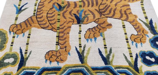 Surface texture of New Morocco rug with natural Wool and intricate pattern