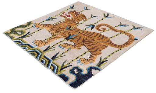 Close-up detail of New Morocco rug from Pakistan showing Wool weave
