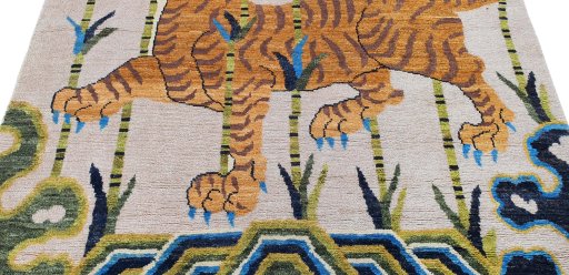 Surface texture of New Morocco rug with natural Wool and intricate pattern