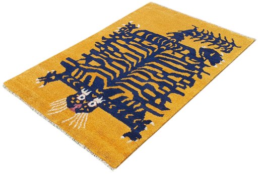 Close-up detail of New Morocco rug from Pakistan showing Wool weave