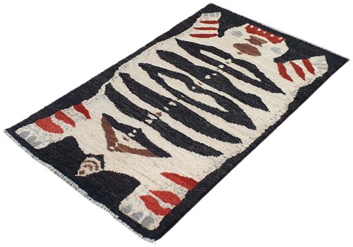 Close-up detail of New Morocco rug from Pakistan showing Wool weave