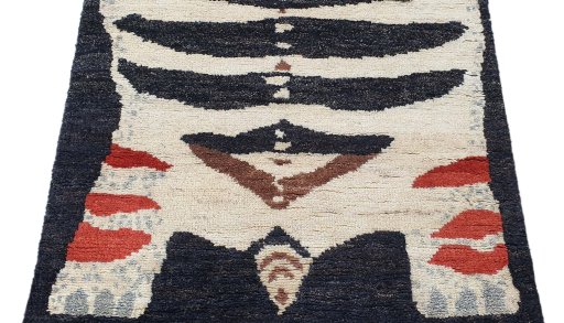 Surface texture of New Morocco rug with natural Wool and intricate pattern