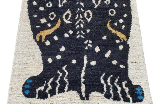 Surface texture of New Morocco rug with natural Wool and intricate pattern