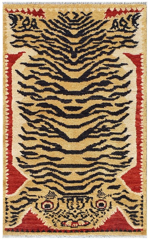 Full view of New Morocco rug from Pakistan, 154 × 94 cm in Multi Color tones