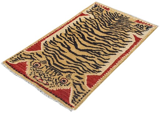 Close-up detail of New Morocco rug from Pakistan showing Wool weave