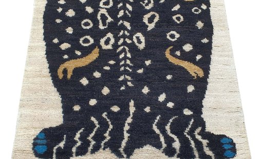 Surface texture of New Morocco rug with natural Wool and intricate pattern