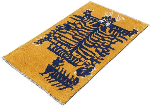 Close-up detail of New Morocco rug from Pakistan showing Wool weave