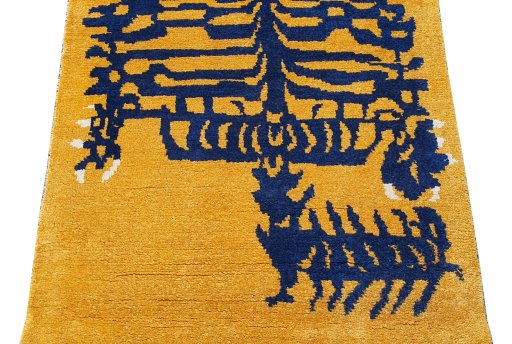 Surface texture of New Morocco rug with natural Wool and intricate pattern