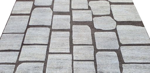 Surface texture of New Morocco rug with natural Wool and intricate pattern
