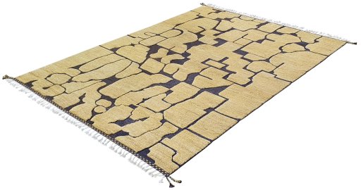 Close-up detail of New Morocco rug from Pakistan showing Wool weave