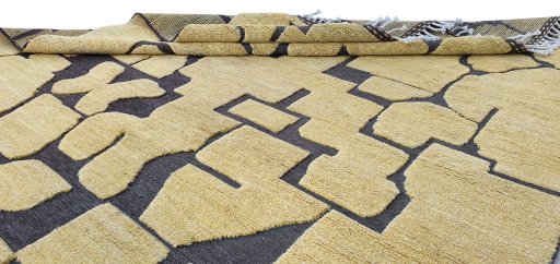 Close-up detail of New Morocco rug from Pakistan showing Wool weave