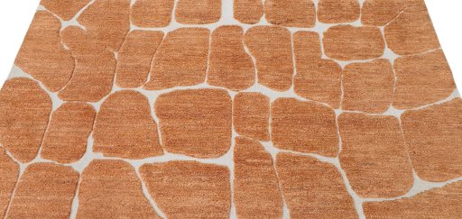 Backside of handmade New Morocco rug showing knot structure and weave density