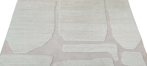 Backside of handmade New Morocco rug showing knot structure and weave density