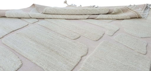 Close-up detail of New Morocco rug from Pakistan showing Wool weave